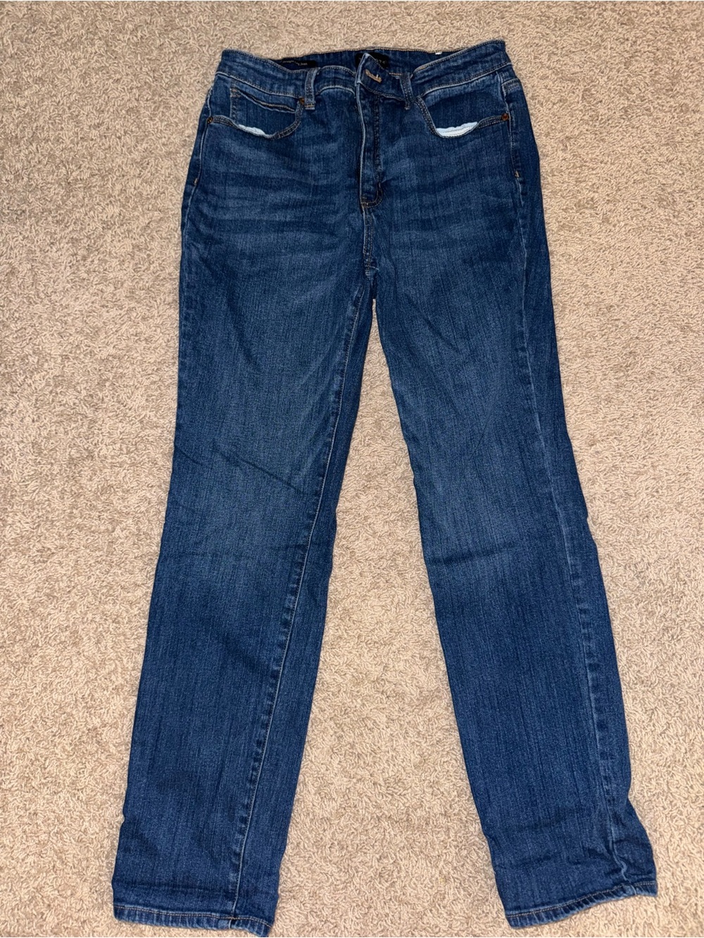 Talbots Women's Straight Leg Jeans in Dark Blue Indigo